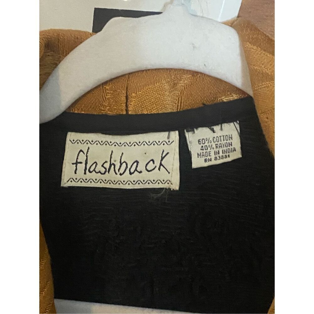 Vintage Flashback Ethnic Boho Patchwork Jacket Gold Black Maroon Southwestern M/ - Picture 6 of 6